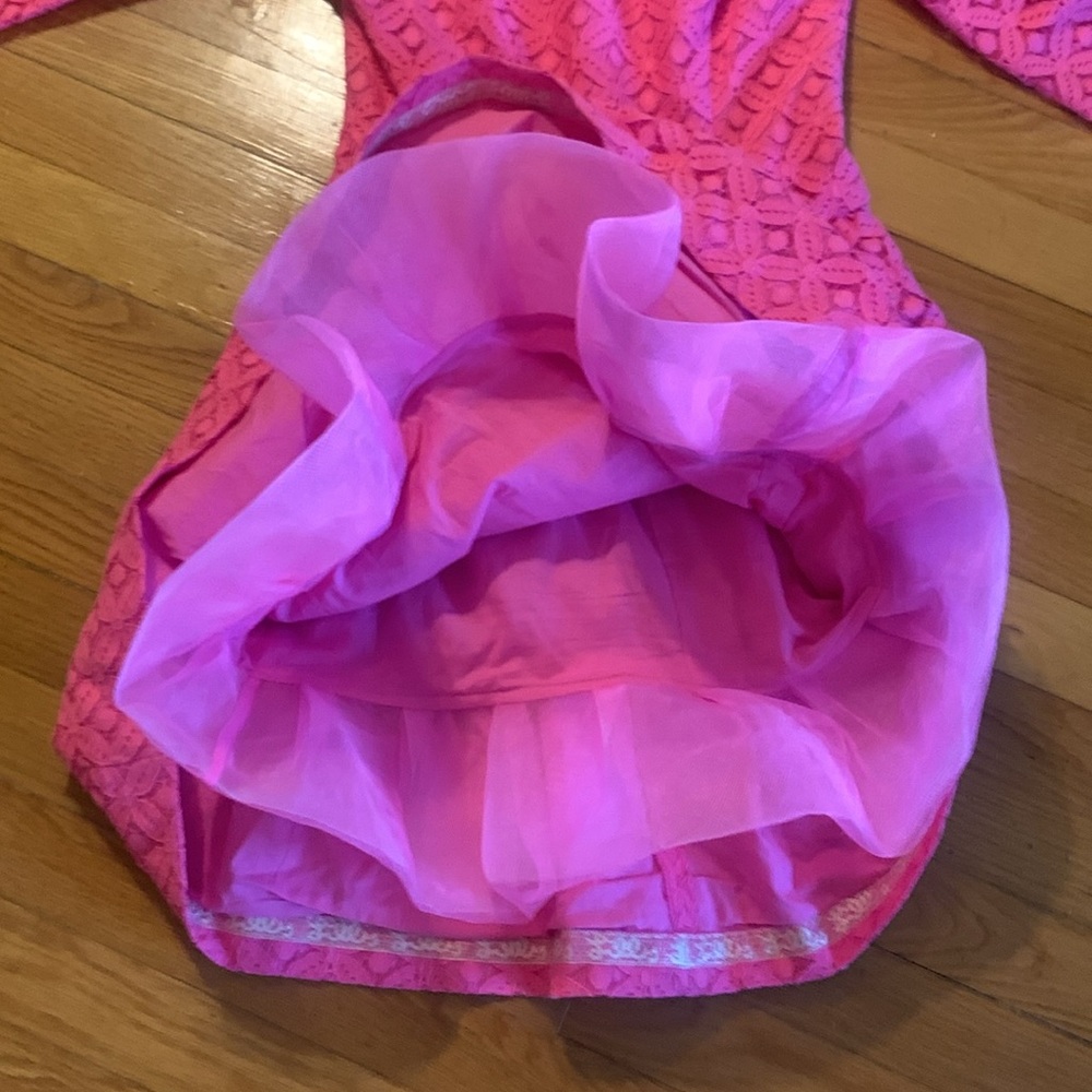 LILLY PULITZER FUCHSIA BARBIE PINK LACE DRESS - Picture 9 of 13